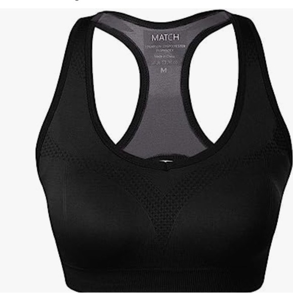 Match Womens Sports Bra Wirefree Seamless Padded Racerback Yoga Bra for Workout - Picture 2 of 3
